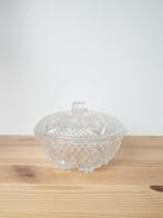 vintage glazen bonbonschaal met deksel – geslepen glas, Antiek en Kunst, Antiek | Glas en Kristal, Ophalen of Verzenden