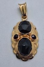 Antieke gouden hanger met granaat, Antiek en Kunst, Ophalen of Verzenden