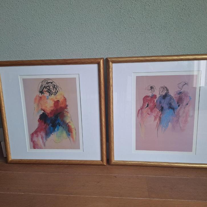 Irene Daenen, gesigneerd, titel oplage 12/130 en 53/130,, Antiek en Kunst, Kunst | Litho's en Zeefdrukken, Ophalen of Verzenden