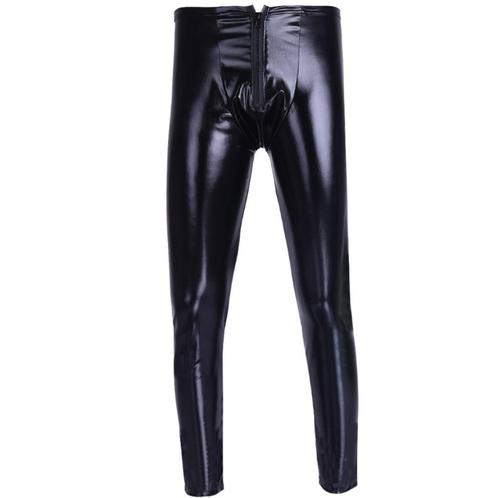Zwarte lak leren heren legging met rits mannen strakke broek, Kleding | Heren, Broeken en Pantalons, Nieuw, Zwart, Verzenden