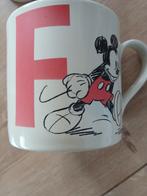 Mooie grote mok Disney Mickey Mouse letter F, Ophalen of Verzenden, Zo goed als nieuw, Overige stijlen, Kop(pen) en/of Schotel(s)