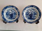18e eeuw Delfts aardewerk borden (2) chinoiserie . 23cm, Ophalen of Verzenden