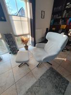 Prominent fauteuil met hocker, Huis en Inrichting, Fauteuils, Ophalen, Gebruikt, Minder dan 75 cm, 75 tot 100 cm