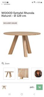Woood eettafel Rhonda 130 cm, Huis en Inrichting, Tafels | Eettafels, Ophalen, Gebruikt, Rond, 100 tot 150 cm