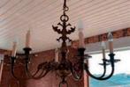 Lamp oude antiek zwaar bronzen kroonluchter brons en zwaar., Huis en Inrichting, Lampen | Hanglampen, Ophalen of Verzenden