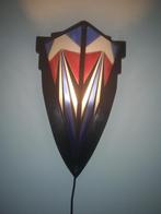 Amsterdamse School gebrandschilderd glas in lood lampen, Huis en Inrichting, Lampen | Wandlampen, Ophalen, Zo goed als nieuw, Glas