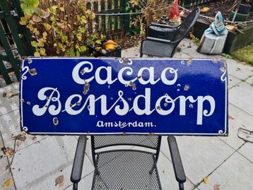Emaille bord Cacao bensdorp Amsterdamzeer oud reclamebord  beschikbaar voor biedingen