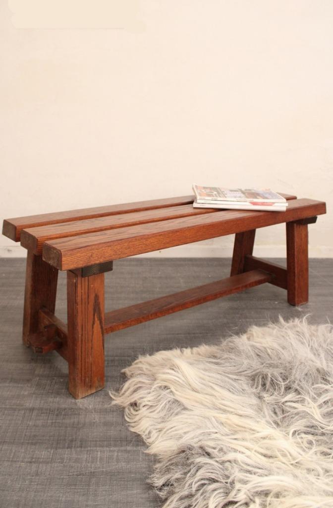 Stoer jaren 70 bankje brutalist stijl - mid century design, Antiek en Kunst, Kunst | Designobjecten, Ophalen