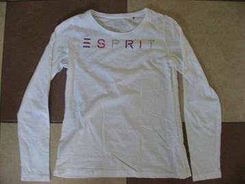 nieuw wit t shirt, lange mouw, glitterprint, Esprit, mt 152 beschikbaar voor biedingen