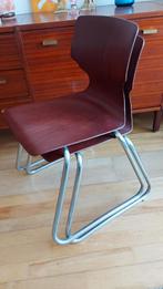 2 Vintage school stoelen, Flötotto, Twee, Gebruikt, Bruin, Ophalen