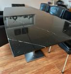 Moderne zwarte eettafel marmer, Huis en Inrichting, Overige materialen, 200 cm of meer, Zo goed als nieuw, Vijf personen of meer