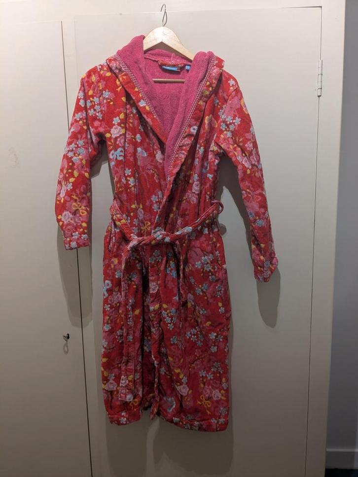 Pip Studio Badjas - Bloemenprint, Kleding | Dames, Badmode en Zwemkleding, Zo goed als nieuw, Overige typen, Rood, Ophalen of Verzenden