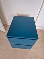 Ikea Malm nachtkastje - Teal / Petrol kleur, Ophalen, Gebruikt, 1 of 2 laden, Minder dan 25 cm