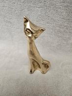 Fraai messing Poezenbeeld, Verzamelen, Beelden en Beeldjes, Ophalen of Verzenden, Zo goed als nieuw, Dier