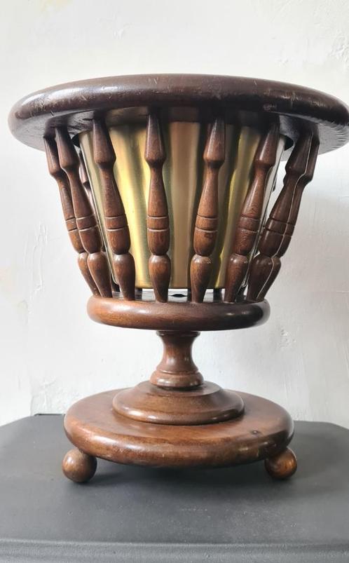 Vintage wooden planter back, 1970s, Tuin en Terras, Bloembakken en Plantenbakken, Hout, Minder dan 60 cm, Rond, Ophalen