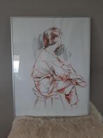 Krijttekening van Barbara van der Laarse  De Ploeg schilders, Ophalen of Verzenden, Zo goed als nieuw, 50 tot 75 cm, Tekening