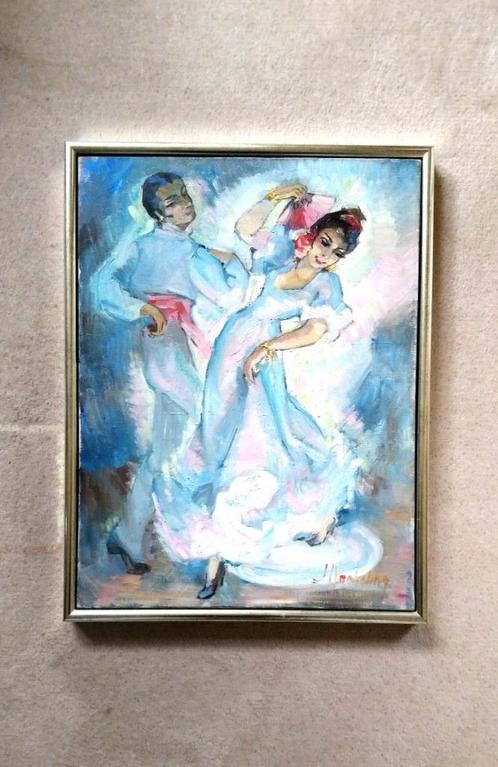 == S.B.Kaehrling 1902-1985 == dansend paar == c a 1950, Antiek en Kunst, Kunst | Schilderijen | Klassiek, Ophalen of Verzenden
