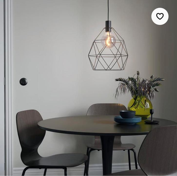 2 x Ikea Brunsta hanglampenkap 30 cm, draadlamp, Huis en Inrichting, Lampen | Lampenkappen, Nieuw, 25 tot 50 cm, Rond, Zwart, Ophalen of Verzenden