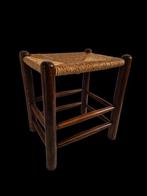Schitterende vintage rush Perriand design kruk stool, Huis en Inrichting, Gebruikt, Ophalen of Verzenden, Hout