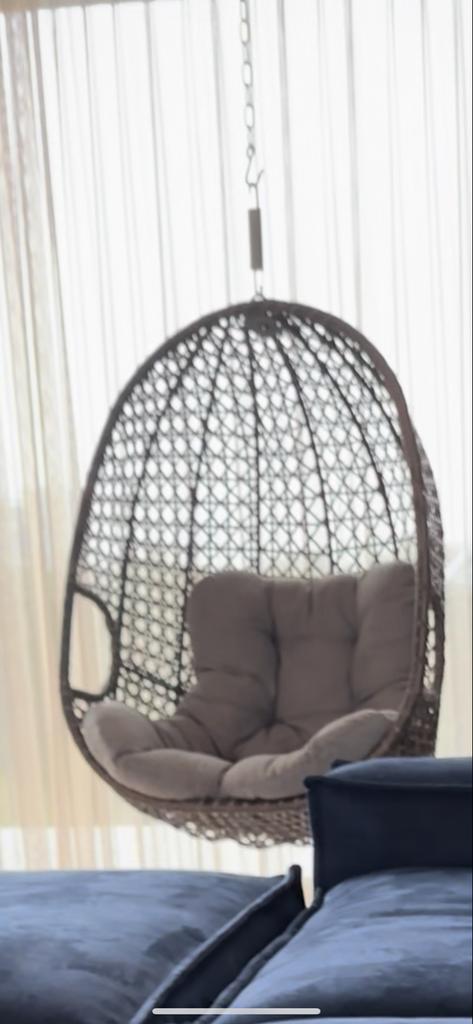 Hangstoel - Perfect voor ontspanning!, Huis en Inrichting, Stoelen, Gebruikt, Eén, Riet of Rotan, Bruin, Ophalen