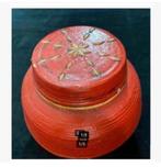 Rode oosterse Chinese bamboe voorraadpot, 20 cm hg x 23 cm, Ophalen of Verzenden