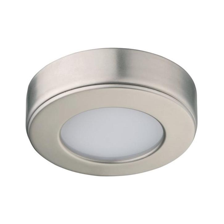Meubel opbouwspot RVS look rond LED 2.9w 12v DC warm wit, Huis en Inrichting, Lampen | Spots, Nieuw, Plafondspot of Wandspot, Metaal of Aluminium
