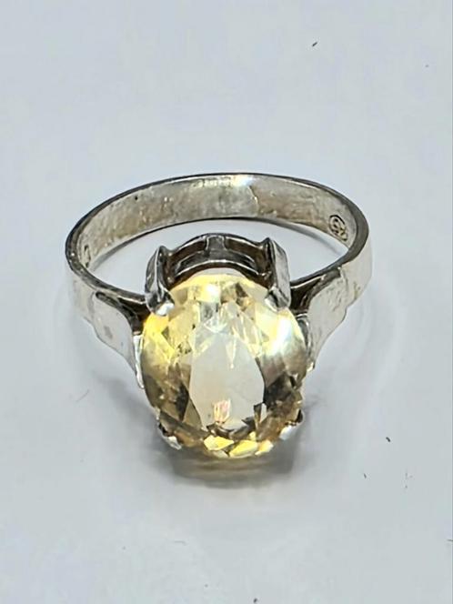 Zilveren Ring met Facet geslepen Citrien, Sieraden, Tassen en Uiterlijk, Ringen, Zo goed als nieuw, Dame, 17 tot 18, Zilver, Zilver