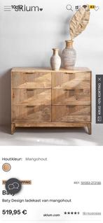 Sklum Ladekast Mangohout, Minder dan 50 cm, Ophalen of Verzenden, Zo goed als nieuw, 75 tot 100 cm