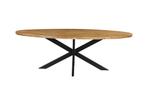 Eettafel Mango Ovaal Metalen Poot Japandi Industrieel, Huis en Inrichting, Tafels | Eettafels, Ophalen, 100 tot 150 cm, Vijf personen of meer