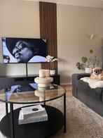 Ikea Salontafel Zwart met Glasplaat, Ophalen, Gebruikt, 100 tot 150 cm, Rond