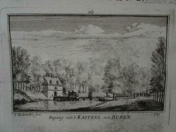 269 / kasteel van Buren Kopergravure uit 18e eeuw beschikbaar voor biedingen