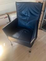 Prachtige  blauwe leren hoes voor fauteuil Charly!, Huis en Inrichting, Ophalen of Verzenden, Zo goed als nieuw, Leer
