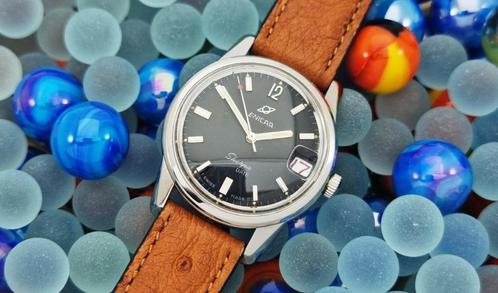 Enicar Sherpa 600 date 1965, Sieraden, Tassen en Uiterlijk, Horloges | Antiek, Polshorloge, Overige merken, Staal, 1960 of later