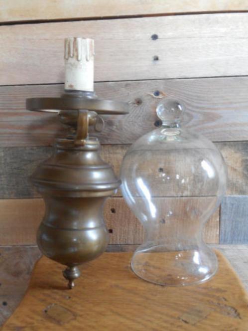 Messing wandlamp, Huis en Inrichting, Lampen | Wandlampen, Glas, Metaal, Ophalen of Verzenden