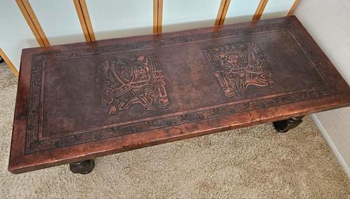 Leren salontafel uit Peru 160 lang x 64 breed en 40 cm hoog, Huis en Inrichting, Tafels | Salontafels, Gebruikt, Minder dan 50 cm