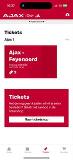 Ajax feyenoord 3 tickets, Losse kaart, Drie personen of meer