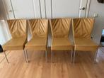 4 Spica stoelen van Montis  - 'Zagaro' leer, Huis en Inrichting, Stoelen, Ophalen, Gebruikt, Overige kleuren, Metaal