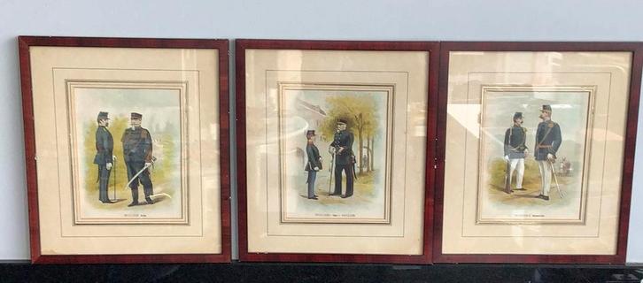 etsen/gravures van militaire figuren, Antiek en Kunst, Kunst | Etsen en Gravures, Ophalen of Verzenden