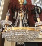 Kristallen kroonluchter / hanglamp antiek kandelaars goud, Ophalen of Verzenden, Gebruikt, Overige materialen, Klassiek / antiek