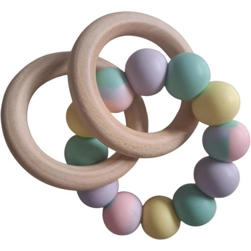 Rammelaar pastelkleuren, Kinderen en Baby's, Speelgoed | Babyspeelgoed, Nieuw, Rammelaar, Met geluid, Verzenden