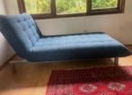 Slaapbank eenpersoons blauwe chaise longue strak design, Huis en Inrichting, Banken | Sofa's en Chaises Longues, Eenpersoons, 75 tot 100 cm