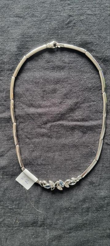  Zilveren ketting met bladmotief – 925 zilver  beschikbaar voor biedingen