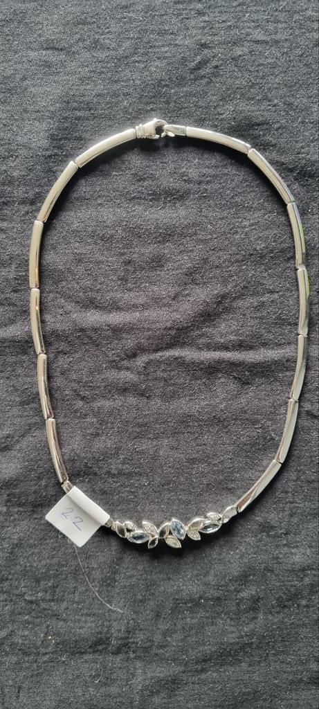 Zilveren ketting met bladmotief – 925 zilver, Sieraden, Tassen en Uiterlijk, Kettingen, Zo goed als nieuw, Zilver, Zilver, Ophalen of Verzenden