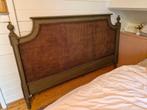 Prachtig Hoofdbord met Rotan, Huis en Inrichting, Slaapkamer | Bedden, Ophalen, Gebruikt, Tweepersoons, Klassiek, landelijk, cottage, brocant