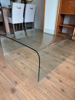 Vintage glazen waterfall salontafel Tafel glas 90x 89x39, Ophalen, 100 tot 150 cm, Glas, Zo goed als nieuw