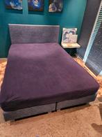 Mooi beterbed tweepersoonsbed met hoofdbord 140x200, Ophalen, Grijs, Tweepersoons, 140 cm