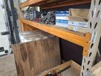 Te koop 2 stuks liggers en houten platen pallet stelling., Doe-het-zelf en Verbouw, Metalen, Ophalen, Gebruikt, IJzer