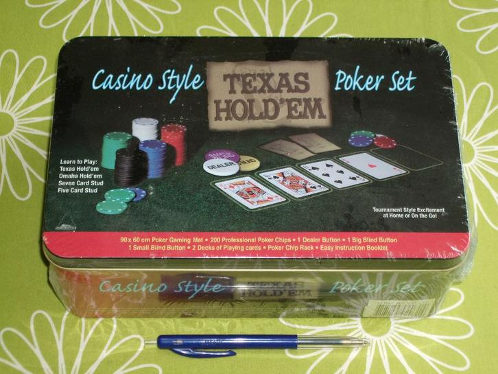 Nieuw in seal: Pokerset Texas Hold'em, Hobby en Vrije tijd, Gezelschapsspellen | Kaartspellen, Nieuw, Een of twee spelers, Drie of vier spelers