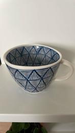 Beker Mug The Old Pottery Company Cappuccino Blauw Wit, Ophalen of Verzenden, Zo goed als nieuw, Overige stijlen, Kop(pen) en/of Schotel(s)