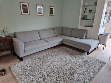 Nette hoekbank - Grijs gemêleerd - 285x215cm beschikbaar voor biedingen